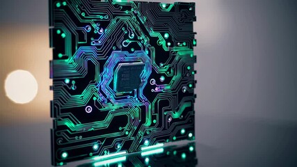 Aufkleber - Exploration of neon circuit board design showcasing modern technology and intricate patterns