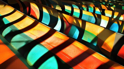Aufkleber - Colorful Abstract Patterns with Shadows and Light on Surface
