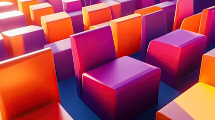 Aufkleber - Colorful Geometric Shapes in Vibrant Gradient Colors for Background Design