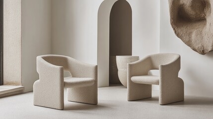 Poster - Modern Minimalist Chairs in Elegant Interior Design Setting