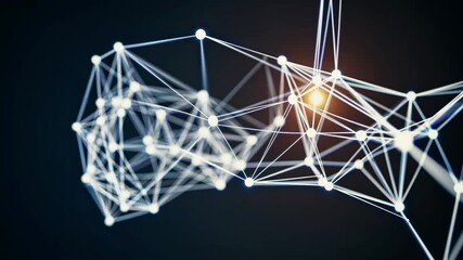 Fototapete - Exploring the intricate connections of a digital network illuminated by glowing nodes and dynamic lines