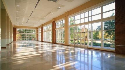 Poster - Spacious Modern Interior with Large Windows and Natural Light
