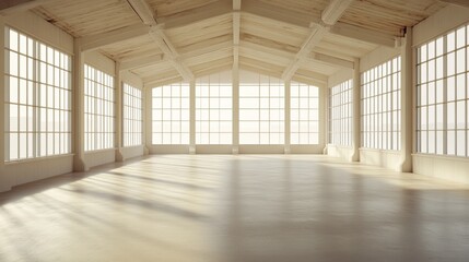 Poster - Bright Spacious Interior with Large Windows and Natural Light