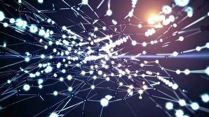 Leinwandbilder - Dynamic light particles create mesmerizing patterns in abstract digital space