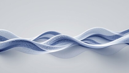 Poster - Abstract wavy lines in a soothing blue, evoking a sense of calm and fluidity