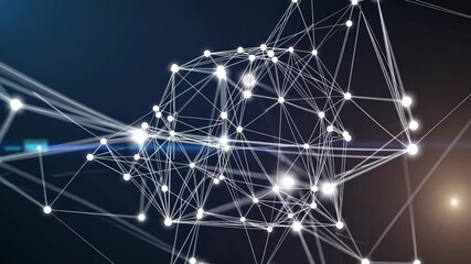 Leinwandbilder - Exploring the connections of an intricate network of glowing points and lines in a digital universe