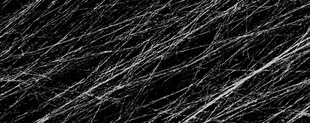 Poster - Abstract black and white texture with streaks resembling scratched surfaces in an artistic layout