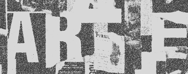 Aufkleber - Dynamic collage reflecting urban art and cultural layers through stark black and white imagery in an expressive composition