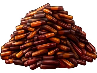 Poster - A large pile of colorful cylindrical objects are displayed in the image