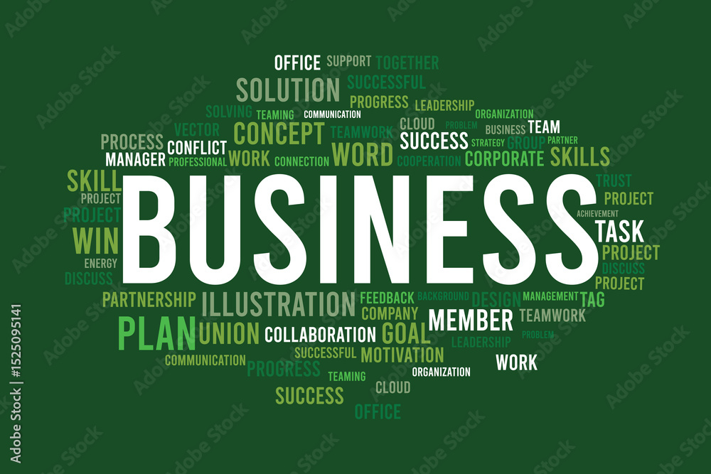 word cloud template Design on black background .Concept of Business ...