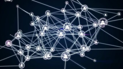 Fototapete - Exploration of digital connectivity through a network of glowing nodes and lines representing data flow and communication