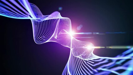 Leinwandbilder - Visual representation of sound waves and energy in a digital environment at night