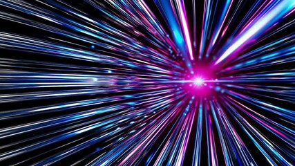 Leinwandbilder - Colorful light streaks burst through space creating a mesmerizing visual experience
