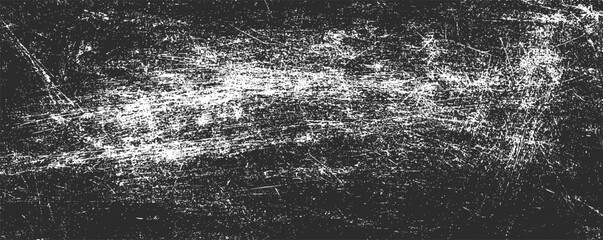 Poster - Textured black and white abstract representation of scratches and marks on a surface, exploring patterns and contrasts in minimalism