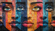 © Supawit - A vibrant tapestry woven with diverse faces, each a unique brushstroke in a paper cut-out masterpiece, capturing the essence of humanity's unity in a playful and artistic style