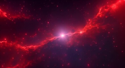 Wall Mural - a fiery red nebula fills the space glowing brightly against the dark backdrop of the cosmos 4k
