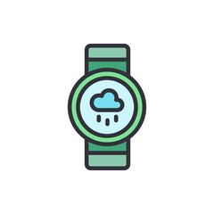 Poster - Smartwatch Displaying Weather Forecast Symbol on Transparent Backdrop
