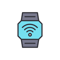 Poster - Stylized Smartwatch Displaying Wireless Connection Icon On Transparent
