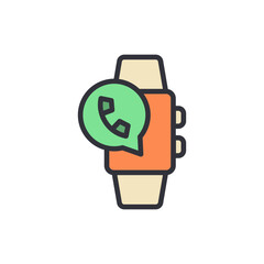 Poster - Smartwatch Displaying Incoming Call Notification With Modern Aesthetic