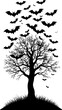 © Puasa - Bats Swarm Bare Tree Silhouette.