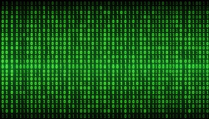 Poster - Digital Green Binary Code Background