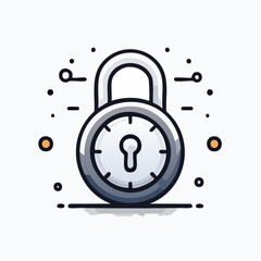 Poster - Illustration of a secure padlock with dial, representing safety and protection.