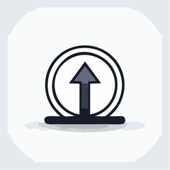 Poster - Modern flat design illustration of an upward arrow symbol inside a circle