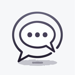 Poster - Simple vector illustration of a speech bubble with three dots inside a circular outline