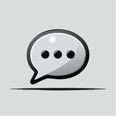 Poster - Vector illustration of a white speech bubble with black border and shadow effect