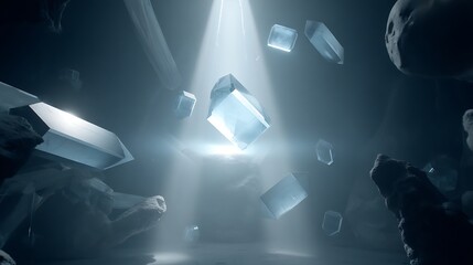 Poster - Crystals illuminated by an ethereal glow
