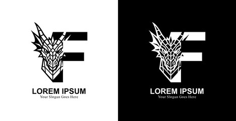 Aufkleber - The logo design is in the form of a dragon head combined with the letter F
