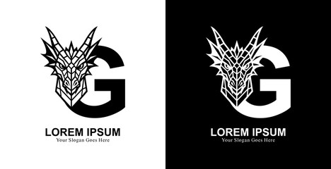 Aufkleber - The logo design is in the form of a dragon's head combined with the letter G