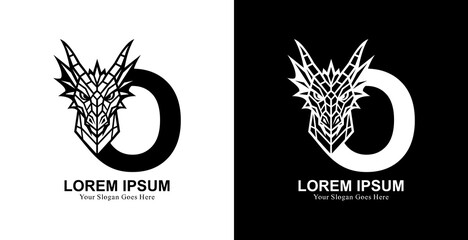 Aufkleber - The logo design is in the form of a dragon's head combined with the letter O