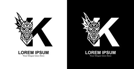 Aufkleber - The logo design is in the form of a dragon's head combined with the letter K