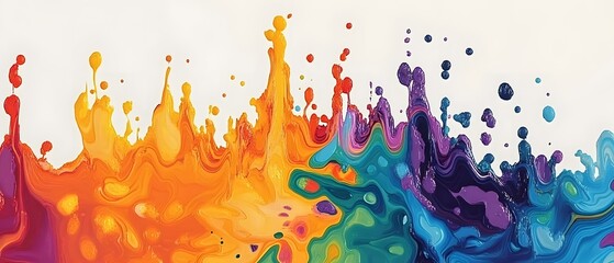 Poster - A vibrant splash of colors illustrating creativity and energy, showcasing vivid hues in a dynamic interplay. Perfect for artistic projects, backgrounds, or design inspiration.