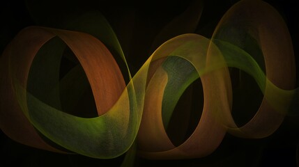 Aufkleber - Abstract glowing ribbons against the dark