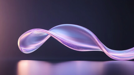 Poster - A captivating abstract wave design in soft pastel hues, creating a sense of motion and elegance against a dark backdrop.