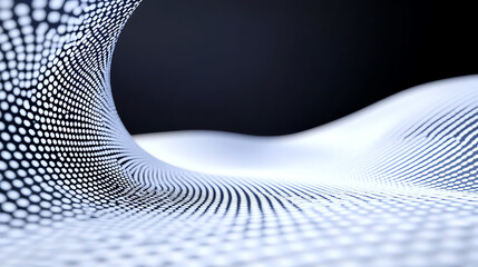 Poster - A mesmerizing abstract wave pattern featuring intricate dots, conveying a sense of motion and innovation in digital design.