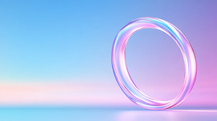 Aufkleber - A vibrant, glowing ring against a soft gradient background, perfect for modern digital designs and abstract concepts.