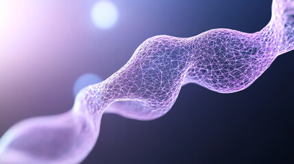 Poster - Abstract representation of molecular structure, showcasing intricate details and vibrant colors against a blurred background.