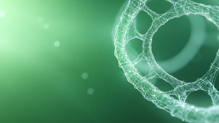 Poster - Close-up of a cellular structure, showcasing intricate details and vibrant green hues, ideal for biological research and education.