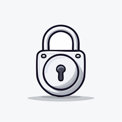 Poster - Vector illustration of a simple padlock with a keyhole and a rounded handle design
