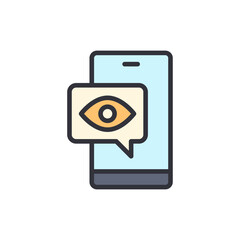 Poster - Smartphone With Eye Icon Representing Privacy Settings And Surveillance