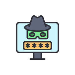 Poster - Computer Security Threat Illustration Featuring Password Protected Access