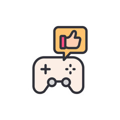 Poster - Positive Feedback On Video Game Controller With A Thumbs Up Icon