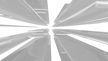 Fototapete - Elegant white background with shiny lines