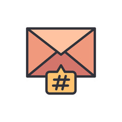 Poster - Digital Communication Concept With Email And Hashtag Notification Icon