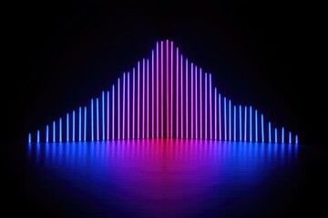 Wall Mural - Gradient Vertical Light Beams on Reflective Surface in Dark Environment