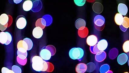 Poster - Colorful bokeh lights changing colors on dark background