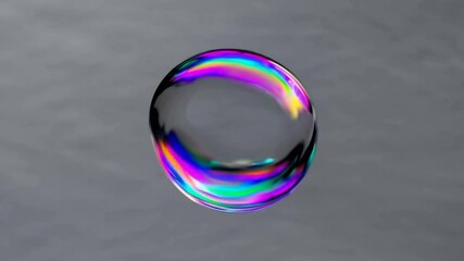 Poster - Soap Bubble Floating and Showing Rainbow Colors